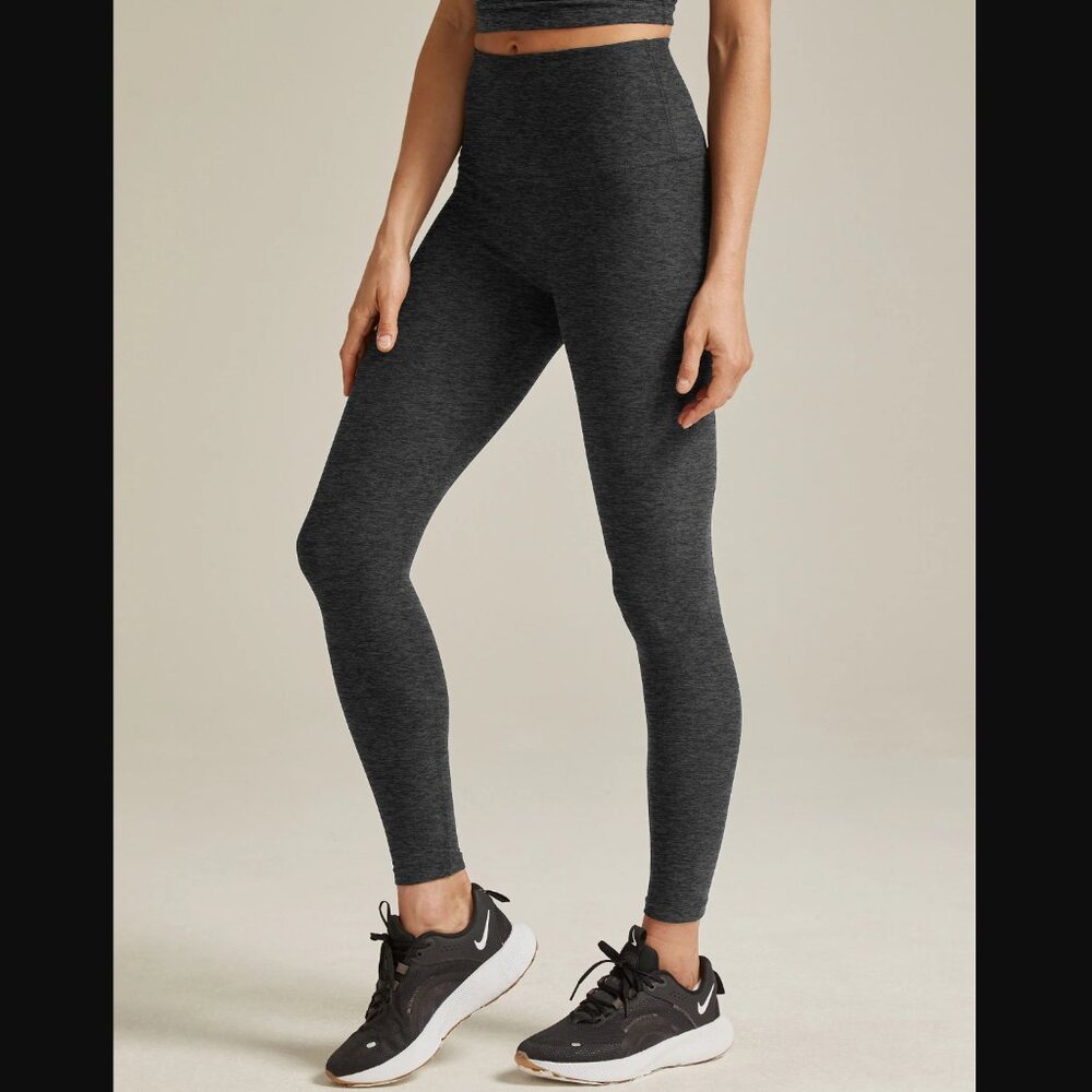 Beyond Yoga Spacedye Caught In The Midi High Waisted Legging Charcoal Size XS